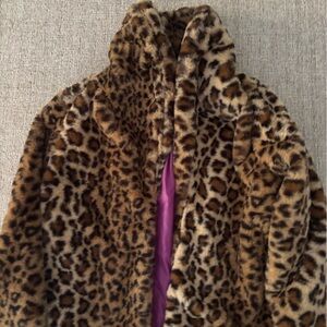 Wild Fable Animal Print Faux Fur Jacket